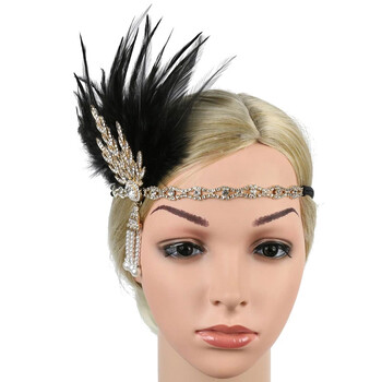 1920 Hairband Headpiece Feather Flapper Headband Headdress Vintage Costume Party Hairband For Women Feather headpiece