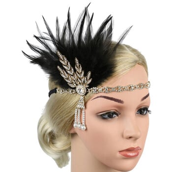 1920 Hairband Headpiece Feather Flapper Headband Headdress Vintage Costume Party Hairband For Women Feather headpiece