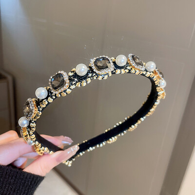 Luxus, fényes, teljes strasszos fejpántok Gyöngyutánzat hajpántok Fejfedők Női Party Esküvői Haj Kiegészítők Ékszerek