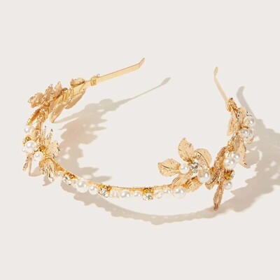 1kom Europa i Sjedinjene Države Modelne gumice za kosu od legure bisernog lišća Barokne gumice za kosu za mladenke i djeveruše