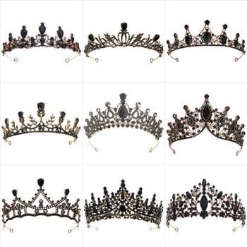 Baroque Vintage Gothic Crystal Crown and Tiara Wedding Bride Αξεσουάρ μαλλιών για γυναίκες Στέφανα με στρας αξεσουάρ γάμου