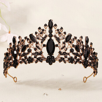 Baroque Vintage Gothic Crystal Crown and Tiara Wedding Bride Αξεσουάρ μαλλιών για γυναίκες Στέφανα με στρας αξεσουάρ γάμου