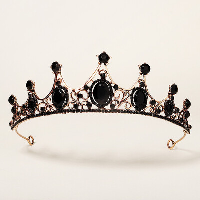 Baroko vintažinė gotikinė krištolo karūna ir tiara vestuvių nuotakos plaukų aksesuarai moterims Kalnų krištolo karūnos vestuvių aksesuarai