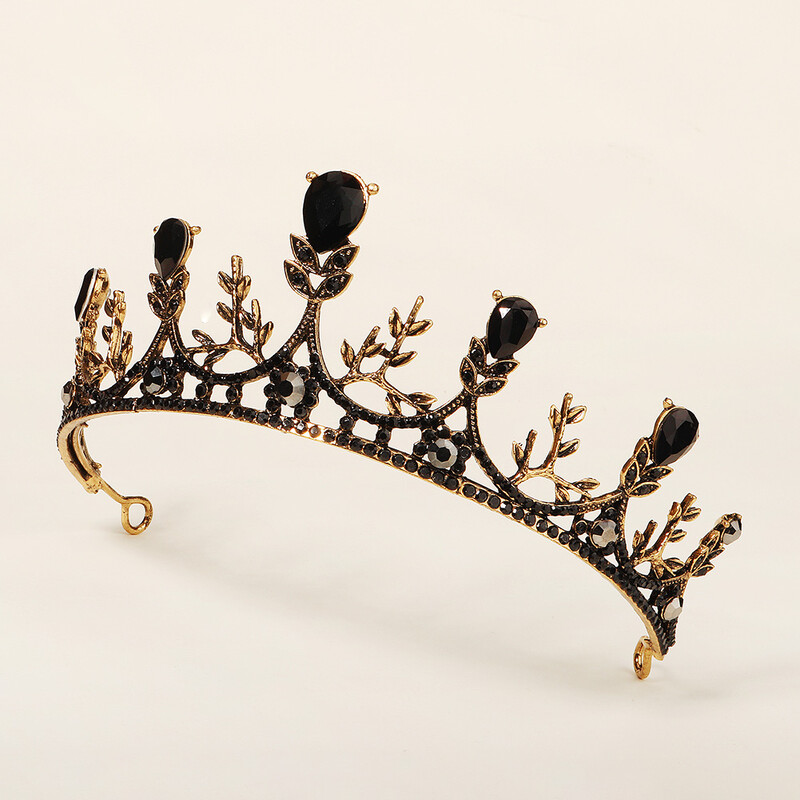 Baroko vintažinė gotikinė krištolo karūna ir tiara vestuvių nuotakos plaukų aksesuarai moterims Kalnų krištolo karūnos vestuvių aksesuarai