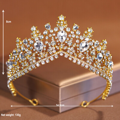 Baroque Crown Wedding Bride Κομψά αξεσουάρ μαλλιών για γυναίκες Tiaras Party Queen