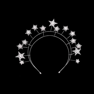 Charm Fairy Crown Pulma naine Crystal Star Juuksepael Pruudikroon Juukseaksessuaarid Rhinestone Juukserõngas