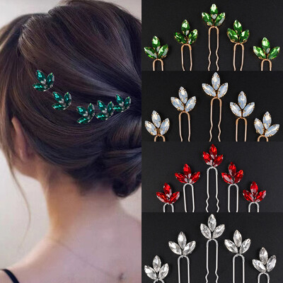 5 бр. кристали Little Simple Bride Wedding Hair Pins Сребърна булчинска прическа Сватбени аксесоари за коса за жени и момичета