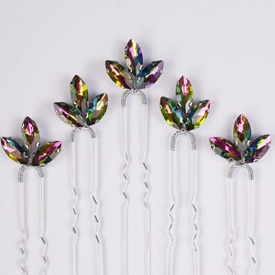 5 db Strasszos Kis egyszerű menyasszony esküvői hajcsat Ezüst menyasszonyi hajdarab esküvői haj kiegészítők nőknek és lányoknak