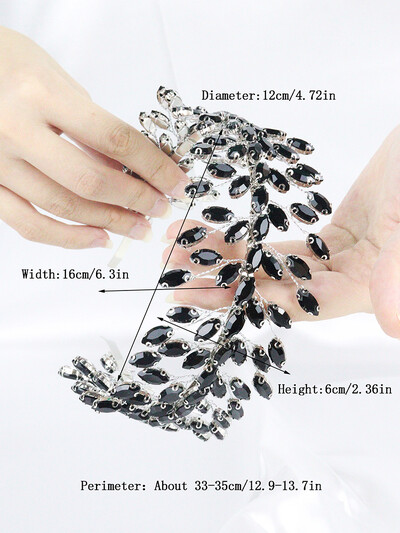 Fekete strassz fejpánt esküvői hajkiegészítők nőknek és lányoknak Menyasszony fejdísz Vendégfej ékszer ceremónia Tiaras Ajándékok