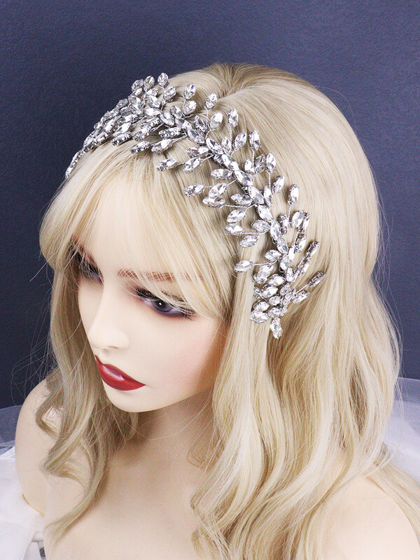 Fekete strassz fejpánt esküvői hajkiegészítők nőknek és lányoknak Menyasszony fejdísz Vendégfej ékszer ceremónia Tiaras Ajándékok