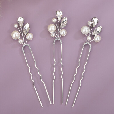 Ace de păr Mireasa Perla Neagră Albastru Femei Articole Strasuri Accesorii pentru păr de nuntă Ornament Roșu argintiu Cască pentru petrecere de fete