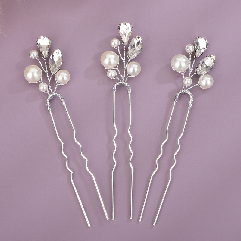 Ace de păr Mireasa Perla Neagră Albastru Femei Articole Strasuri Accesorii pentru păr de nuntă Ornament Roșu argintiu Cască pentru petrecere de fete