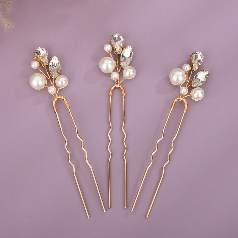 Ace de păr Mireasa Perla Neagră Albastru Femei Articole Strasuri Accesorii pentru păr de nuntă Ornament Roșu argintiu Cască pentru petrecere de fete