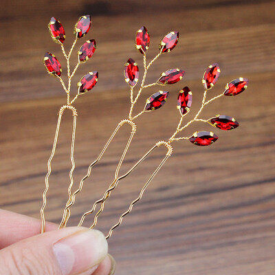 3 bucăți strălucitor, verde, albastru, roșu, cristal, ace de păr de nuntă, ace de păr cu stras, pentru femei, fete, bijuterii de păr lucrate manual