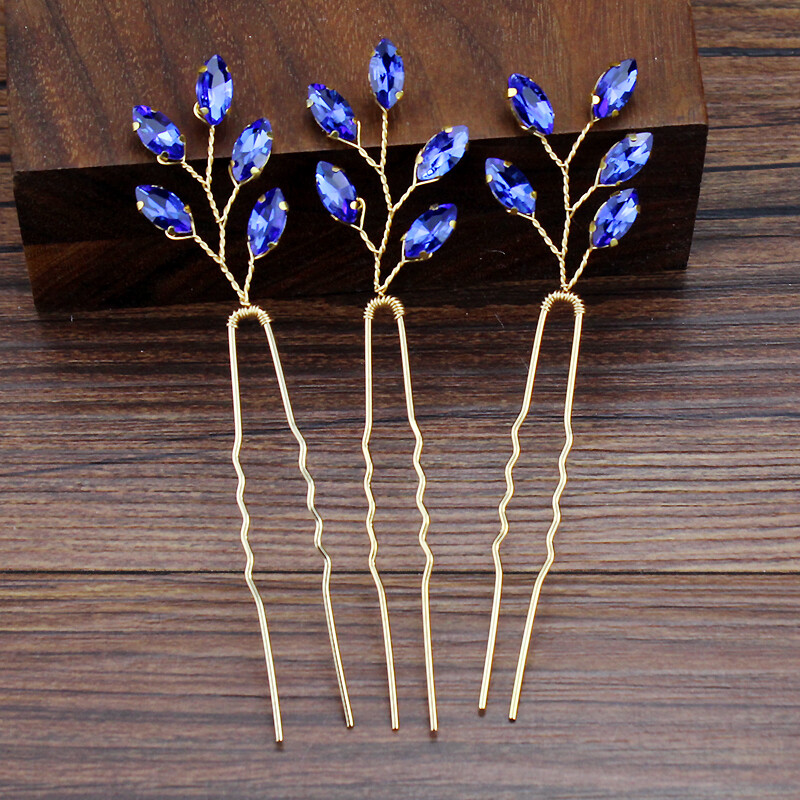 3 bucăți strălucitor, verde, albastru, roșu, cristal, ace de păr de nuntă, ace de păr cu stras, pentru femei, fete, bijuterii de păr lucrate manual