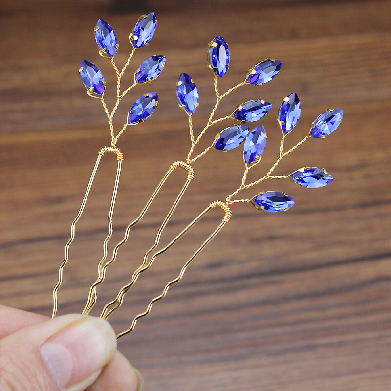 3 bucăți strălucitor, verde, albastru, roșu, cristal, ace de păr de nuntă, ace de păr cu stras, pentru femei, fete, bijuterii de păr lucrate manual