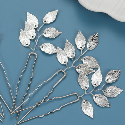 3 buc. Accesorii pentru păr de nuntă de mireasă, frunze de culoare aurie, agrafe de păr pentru femei, bijuterii, accesorii pentru păr de mireasă, cadouri