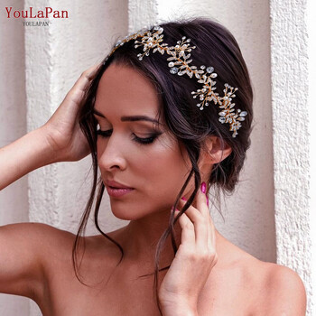 TOPQUEEN Wedding Tiara Bride Headpieces Κόσμημα για τα μαλλιά Κοσμήματα με στρας Κορδέλες για Γυναίκα Γάμος Νυφικά Αξεσουάρ μαλλιών