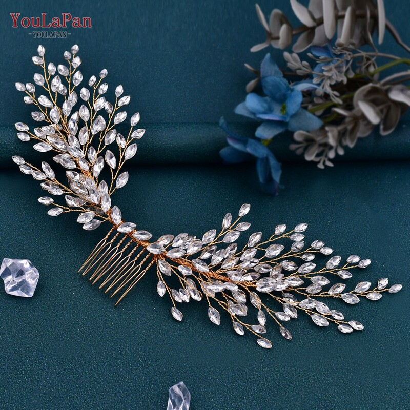 YouLaPan HP276 Pieptene de nuntă cu strasuri Accesorii pentru păr pentru femei Agrafe de păr de mireasă Bijuterii pentru cap pentru petrecere Mireasa Fată