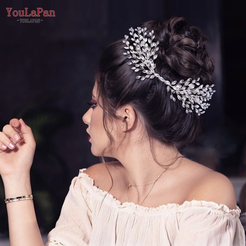 YouLaPan HP276 Pieptene de nuntă cu strasuri Accesorii pentru păr pentru femei Agrafe de păr de mireasă Bijuterii pentru cap pentru petrecere Mireasa Fată