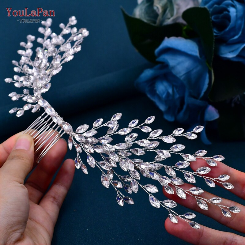 YouLaPan HP276 Pieptene de nuntă cu strasuri Accesorii pentru păr pentru femei Agrafe de păr de mireasă Bijuterii pentru cap pentru petrecere Mireasa Fată
