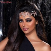 YouLaPan 3 farby Svadobná čelenka s kamienkami, nevesta, vlasové doplnky, zliatinové listy, dámske vlasy, vinič, čelenka, svadobné vlasové šperky