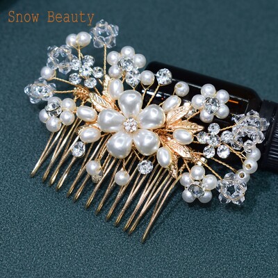 A83 Accesorii pentru păr de nuntă de modă Frunze din aliaj Agrafe de păr de mireasă pentru femei Piese pentru cap lucrate manual cu strasuri de mireasa