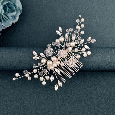 A83 Accesorii pentru păr de nuntă de modă Frunze din aliaj Agrafe de păr de mireasă pentru femei Piese pentru cap lucrate manual cu strasuri de mireasa