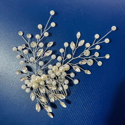 A83 Accesorii pentru păr de nuntă de modă Frunze din aliaj Agrafe de păr de mireasă pentru femei Piese pentru cap lucrate manual cu strasuri de mireasa