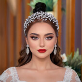 Headkandy Hair, elegantă, cu strasuri, bentiță de mireasă, bijuterii de păr de nuntă, lucrate manual, argint și aur, cască de mireasă, manual H237