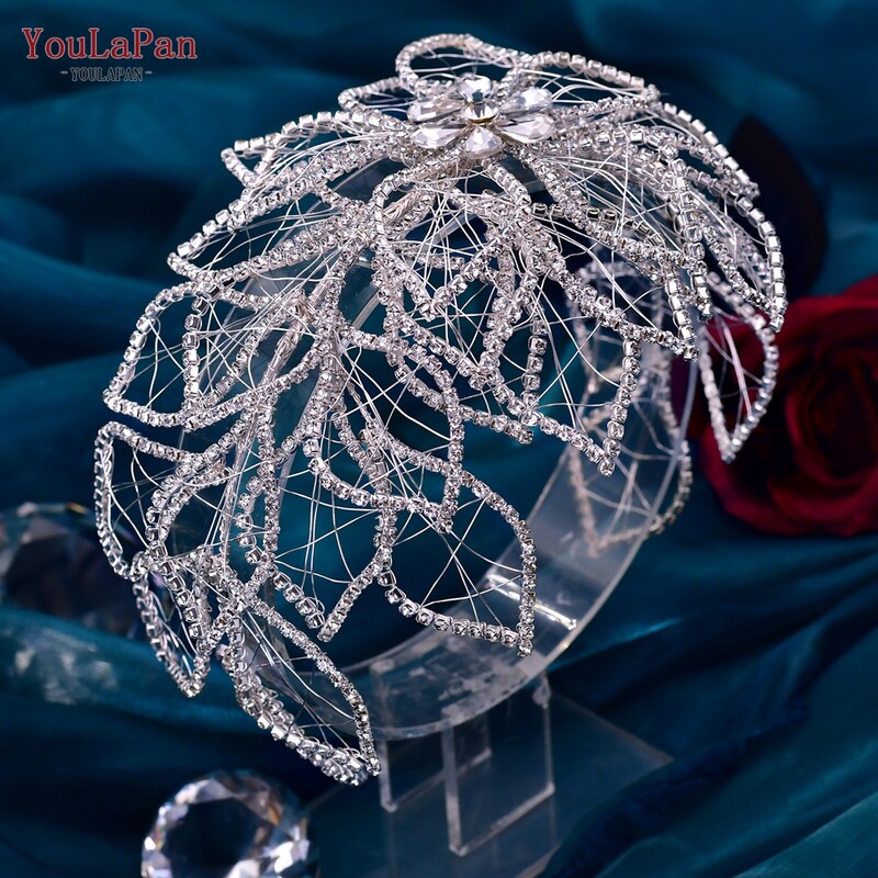 TOPQUEEN Coroană Mireasă Strasuri Femei Bandă Mireasă Cască Nunta Bijuterii Păr Accesorii Pageant Tiara Tochiură HP256