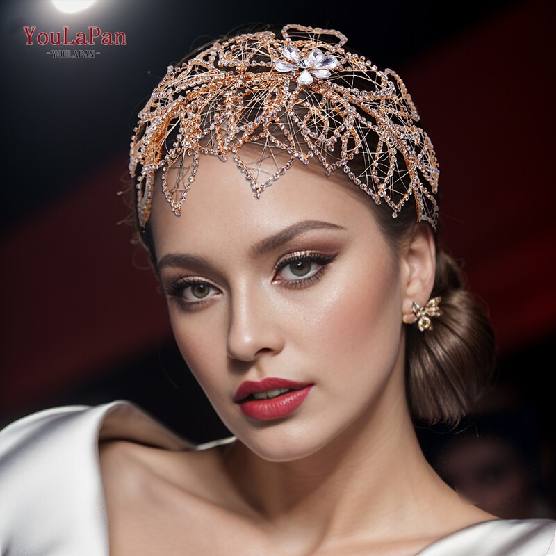 TOPQUEEN Coroană Mireasă Strasuri Femei Bandă Mireasă Cască Nunta Bijuterii Păr Accesorii Pageant Tiara Tochiură HP256