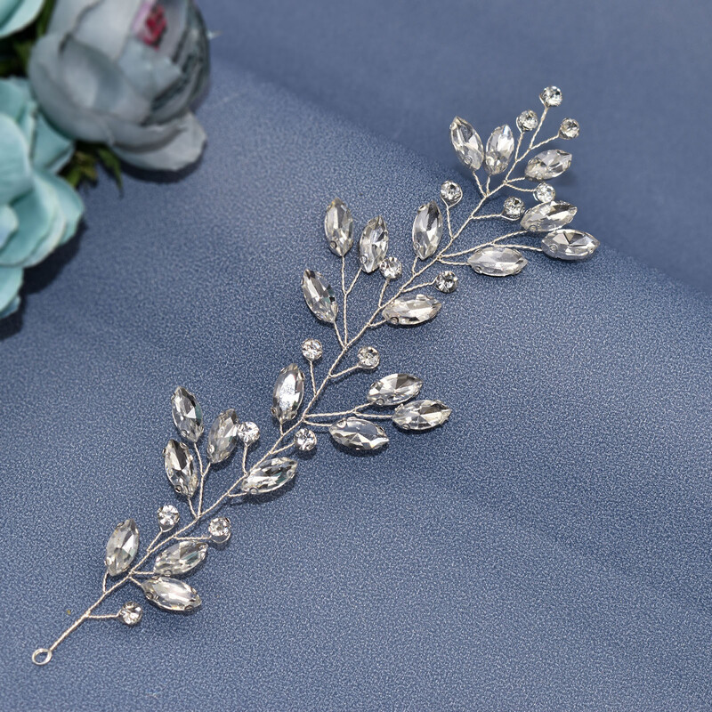 A482 Coafă de nuntă lucrată manual cu strasuri bentita de mireasă Accesorii pentru păr de lux Cristal pentru cap de mireasă Fascinatoare Tiara