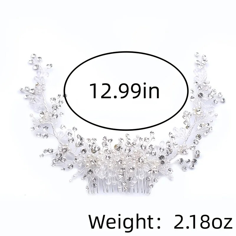 Tiare de mireasă Pieptene de păr cu perle Bijuterii pentru cap de cristal Ornamente pentru păr pentru femei Bentite de nuntă cu stras