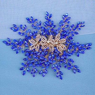 Madinga nuotakos galvos apdangalas su šukomis Moters galvos apdangalas Blizgantis Kalnų krištolas Plaukų papuošalas Nuotakos Vestuviniai plaukų aksesuarai