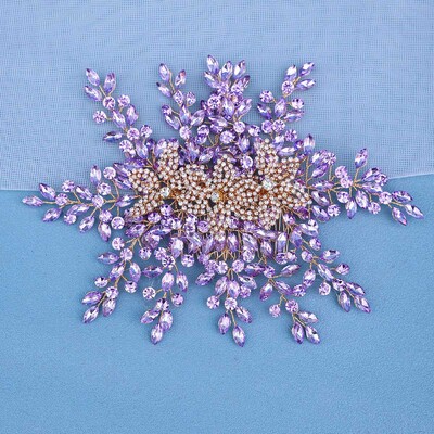 Madinga nuotakos galvos apdangalas su šukomis Moters galvos apdangalas Blizgantis Kalnų krištolas Plaukų papuošalas Nuotakos Vestuviniai plaukų aksesuarai