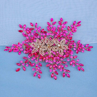 Madinga nuotakos galvos apdangalas su šukomis Moters galvos apdangalas Blizgantis Kalnų krištolas Plaukų papuošalas Nuotakos Vestuviniai plaukų aksesuarai