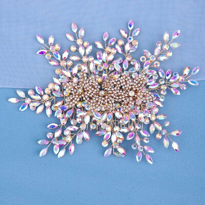 Madinga nuotakos galvos apdangalas su šukomis Moters galvos apdangalas Blizgantis Kalnų krištolas Plaukų papuošalas Nuotakos Vestuviniai plaukų aksesuarai