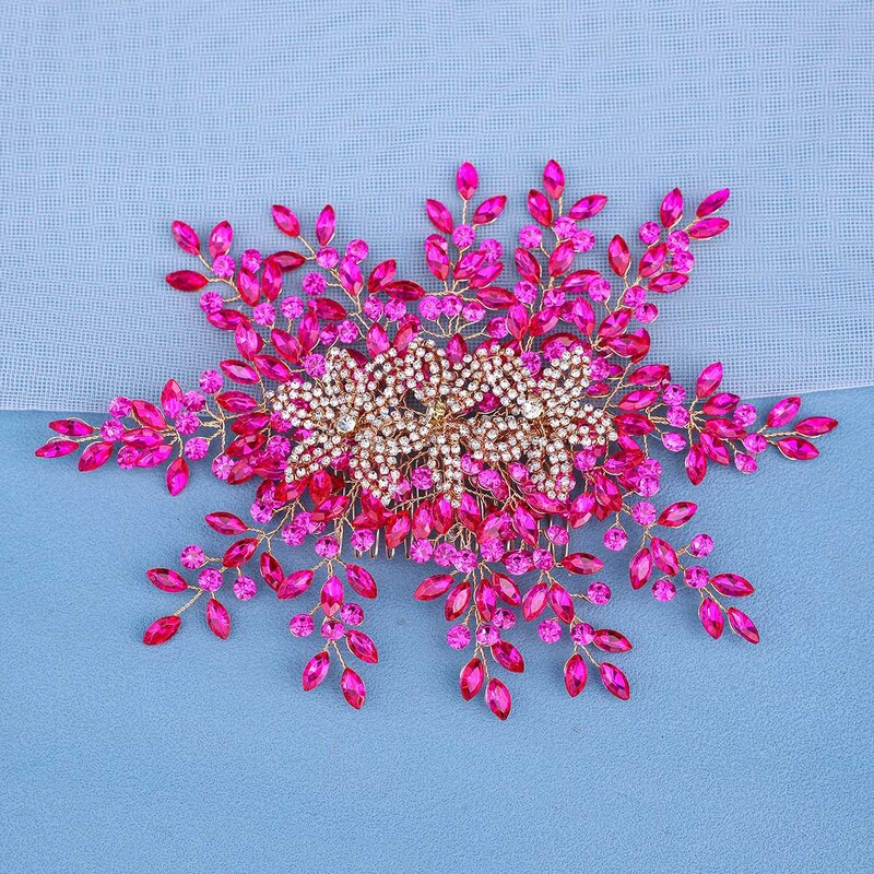 Madinga nuotakos galvos apdangalas su šukomis Moters galvos apdangalas Blizgantis Kalnų krištolas Plaukų papuošalas Nuotakos Vestuviniai plaukų aksesuarai