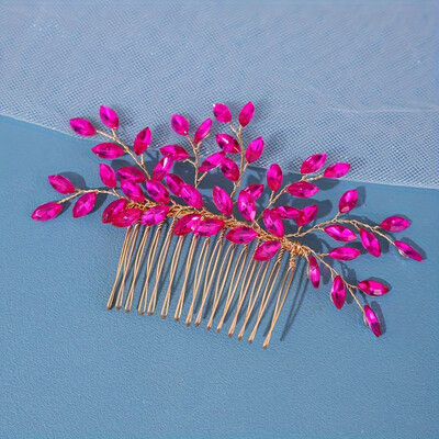 Piepteni de păr de mireasă cu stras argintiu la modă Accesorii pentru cap de nuntă Pieptene de păr pentru mireasă verde, realizate manual pentru femei