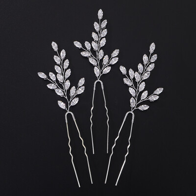 3 ΤΕΜ Γαμήλια ζιργκόν καρφίτσες μαλλιών Ασημένια γυναικεία μαλλιά στρας Χρυσό κλιπ μαλλιών Νυφική νύφη Αξεσουάρ μαλλιών Μοντέρνα στολίδια