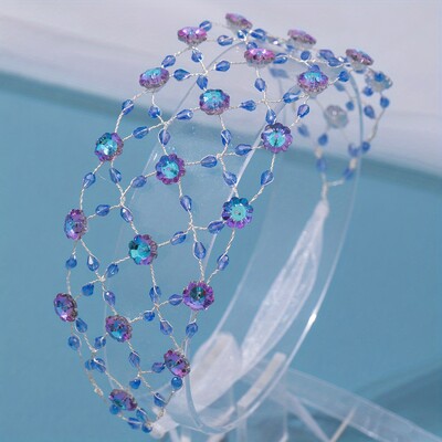 Fashion Handmade Mai multe bentițe de cristal de culoare Accesorii pentru păr de nuntă Bentițe de păr cu strasuri Femei Cap de mireasă Vines