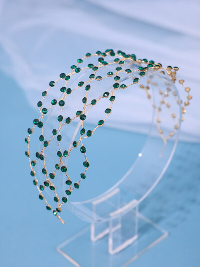 Fashion Handmade Mai multe bentițe de cristal de culoare Accesorii pentru păr de nuntă Bentițe de păr cu strasuri Femei Cap de mireasă Vines