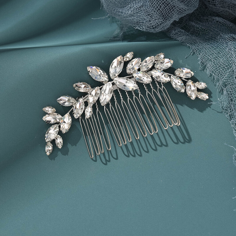 Menyasszonyi kristály hajfésű fejdísz ékszer strassz cirkon kézzel készített esküvői hajdísz női lányoknak