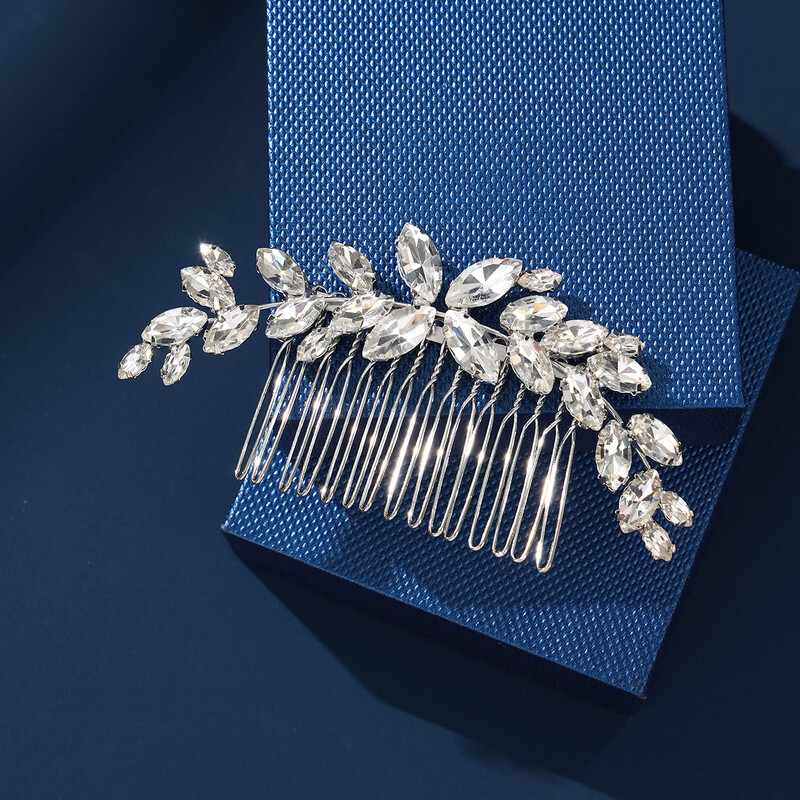 Menyasszonyi kristály hajfésű fejdísz ékszer strassz cirkon kézzel készített esküvői hajdísz női lányoknak