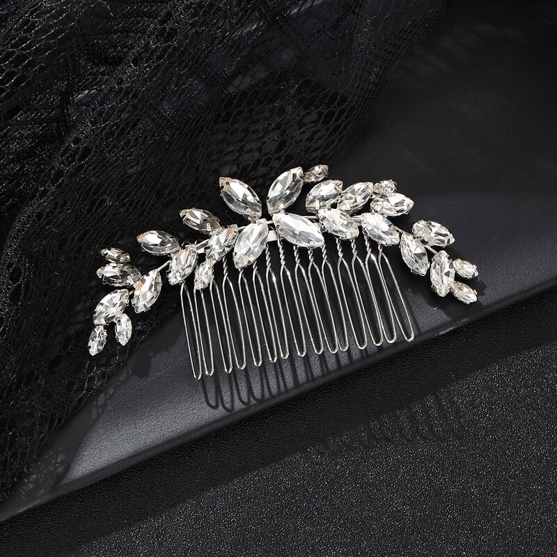 Menyasszonyi kristály hajfésű fejdísz ékszer strassz cirkon kézzel készített esküvői hajdísz női lányoknak