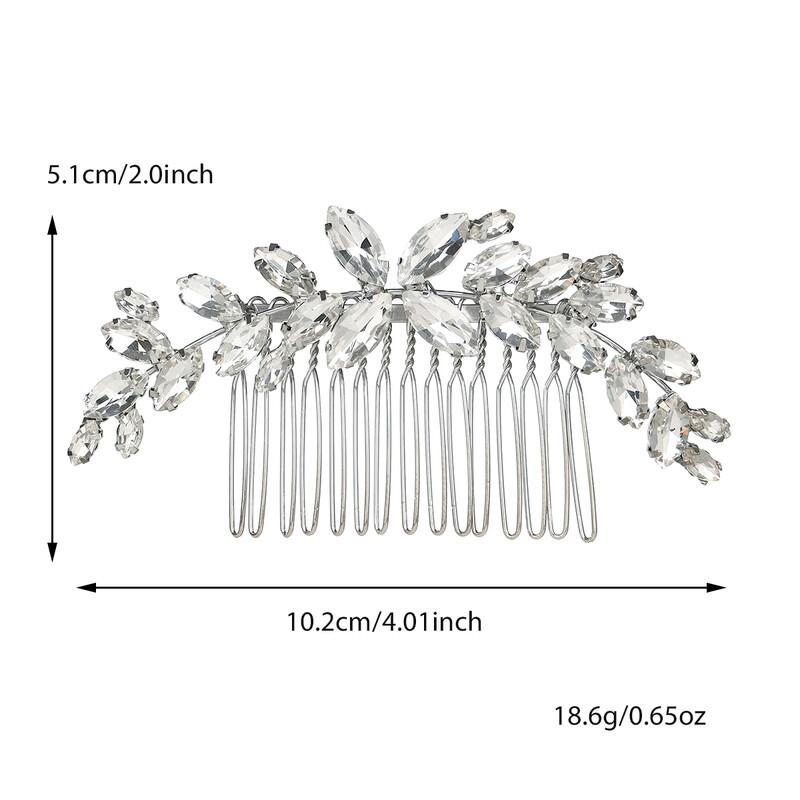 Menyasszonyi kristály hajfésű fejdísz ékszer strassz cirkon kézzel készített esküvői hajdísz női lányoknak