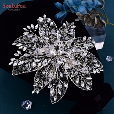 YouLaPan HP217 Agrafă de păr cu flori de nuntă, strass, coafură de mireasă, ac de păr pentru femeie, pentru petrecere, accesorii de nuntă, accesorii pentru cap de mireasă
