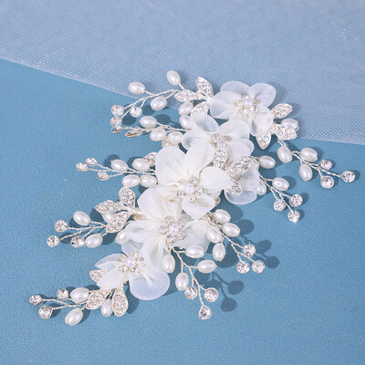 Gėlių kalnų krištolinio akmens perlų plaukų segtukas, šukos, moteriškas vestuvinis plaukų papuošalas, papuošalai moterims nuotakos tiara galvos juostos segtukas Dovana