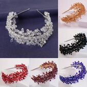 Divatos kristály menyasszonyi korona fejpánt ezüst strasszos luxus kristály menyasszonyi fejdísz, kézzel készített parti esküvői hajkiegészítők